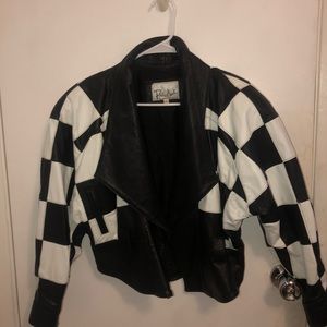 checkered leather jacket